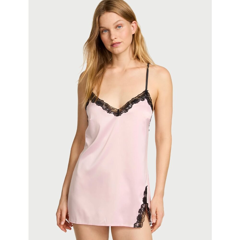 BNWT Victoria's Secret Tease Satin Lace-Trim Mini Slip Dress XS
